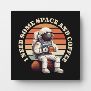 Astronauten trinken Kaffee Fotoplatte