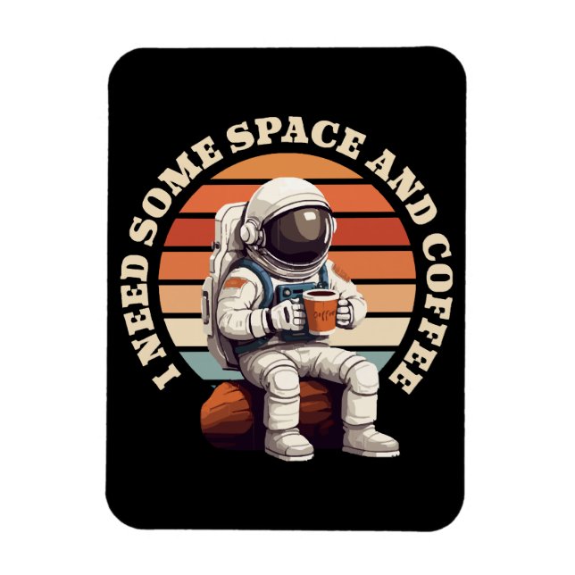 Astronauten trinken Kaffee Magnet (Vertikal)
