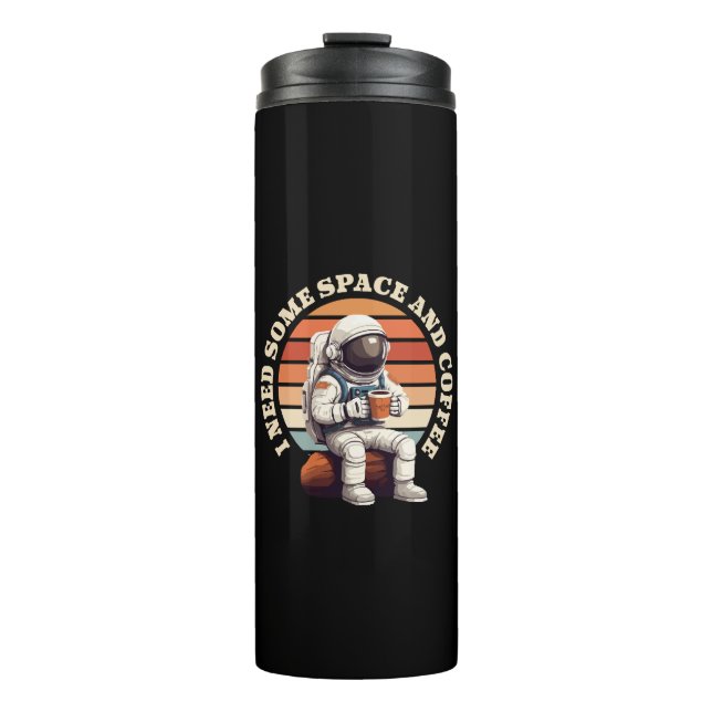 Astronauten trinken Kaffee Thermosbecher (Vorderseite)