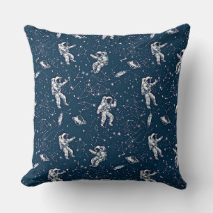Astronauten unter den Sternen und Zodiakern Kissen