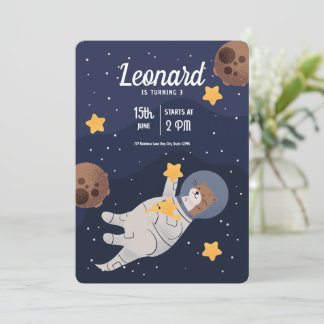 Astronauten Weltraum Einladung zum Geburtstag, Wel