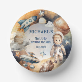 Astronauten Weltraum erste Reise um die Sonne zum  Pappteller