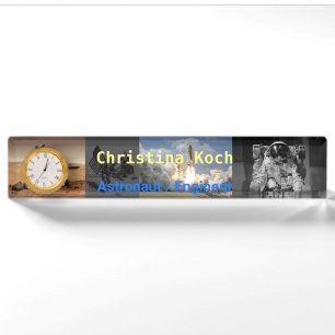 Astronauten Weltraumforschung Gray Thema Custom Namensplakette