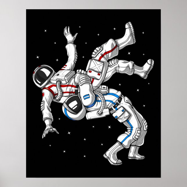 Astronauten-Wrestling Poster (Vorne)