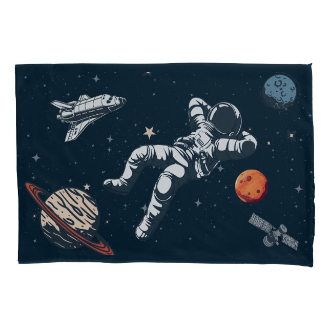 Astronautenabkühlung im Weltraum Kissenbezug (Vorderseite-Links)
