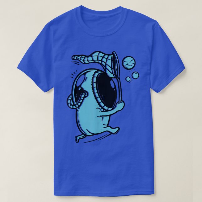 Astronautenbubble-Cartoon T-Shirt (Design vorne)