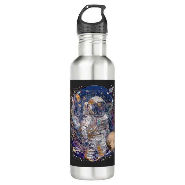 Astronautendesign Edelstahlflasche (Vorderseite)