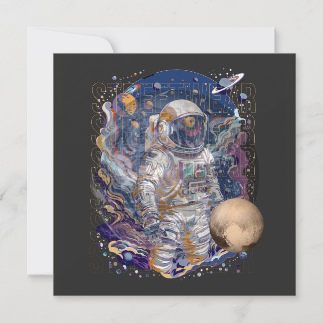 Astronautendesign Einladung (Vorderseite)