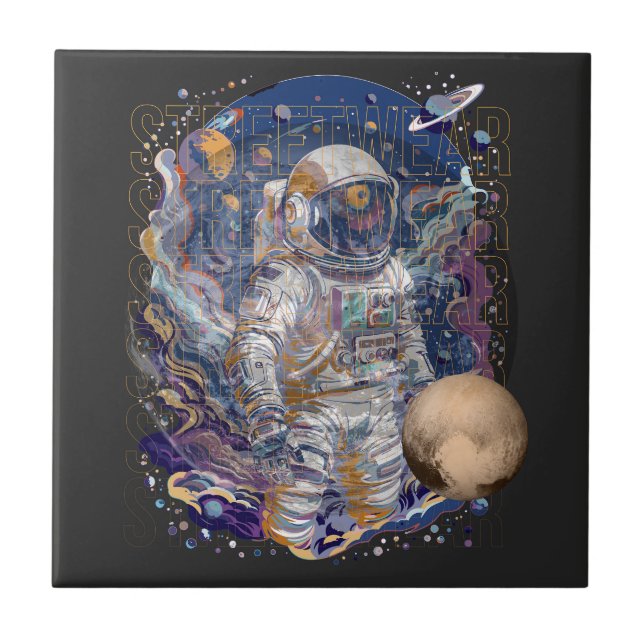 Astronautendesign Fliese (Vorderseite)