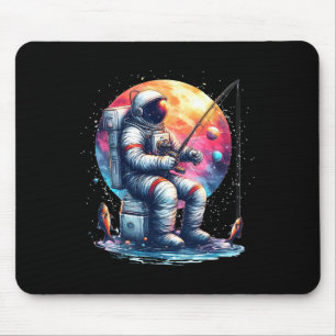 Astronautenfischen im Weltraum Jungen Mädchen Kind Mousepad