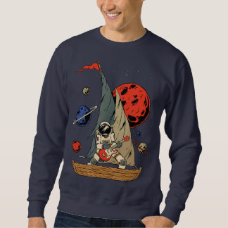 Astronautengitarre Rockstar segelt durch Galaxie Sweatshirt