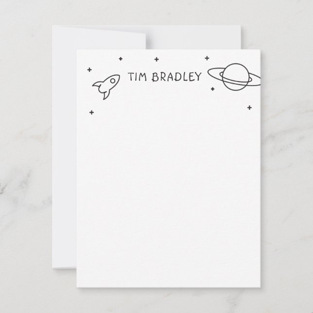 Astronautenjunge Mitteilungskarte (Vorderseite)