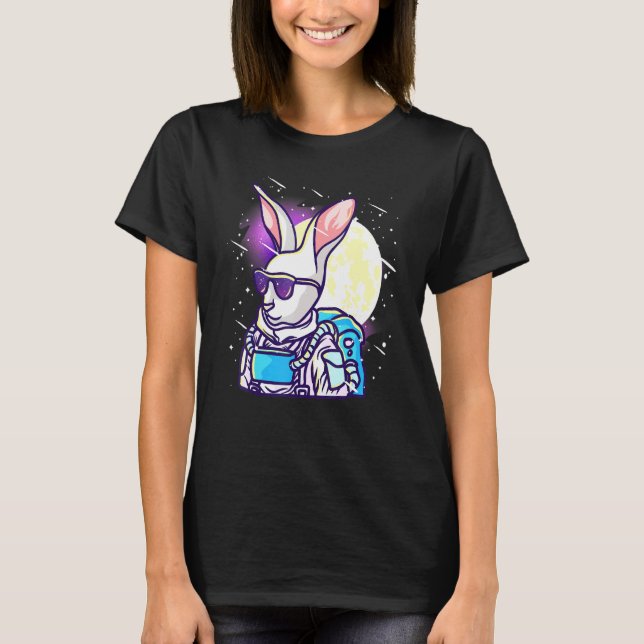 Astronautenkaninchen im Weltraum T-Shirt (Vorderseite)