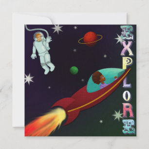 Astronautenkarte für niedliche Räume Karte