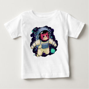 Astronautenkatze farbig baby t-shirt