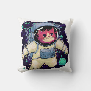 Astronautenkatze farbig kissen