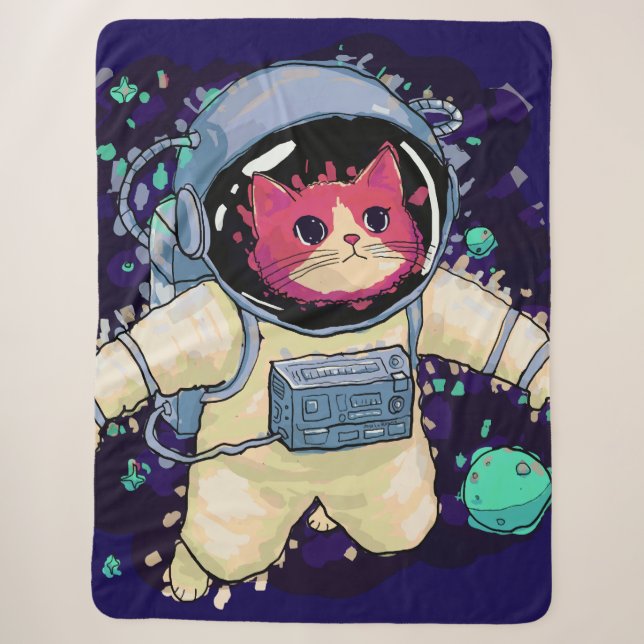 Astronautenkatze farbig sherpadecke (Vorderseite)