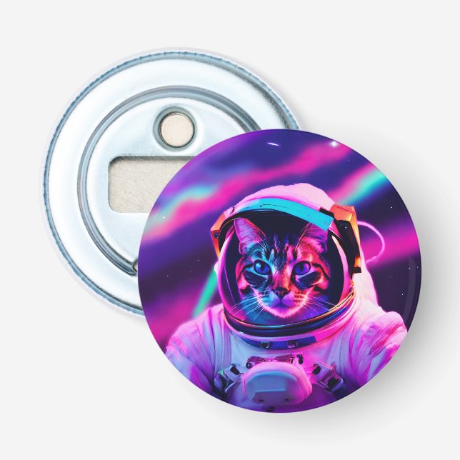 Astronautenkatze Flaschenöffner (Vorderseite)