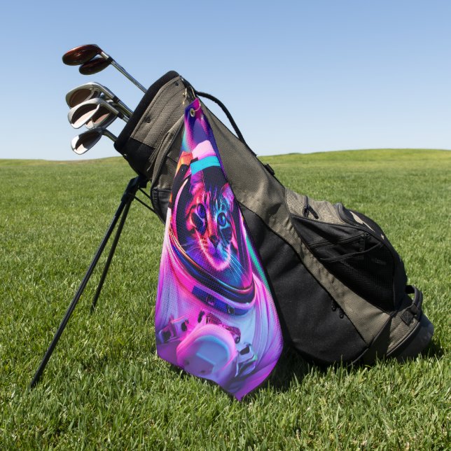 Astronautenkatze Golfhandtuch (Gras)