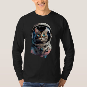 Astronautenkatze im Weltraum Kunst T-Shirt