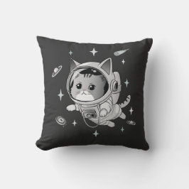 Astronautenkatze im Weltraum Niedliche Katze Kissen