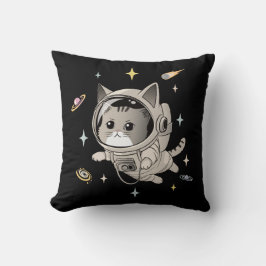 Astronautenkatze im Weltraum Niedliche Katze Kissen