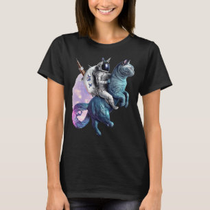 Astronautenkatze im Weltraum T-Shirt