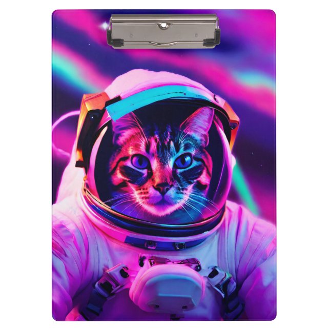 Astronautenkatze Klemmbrett (Vorderseite)