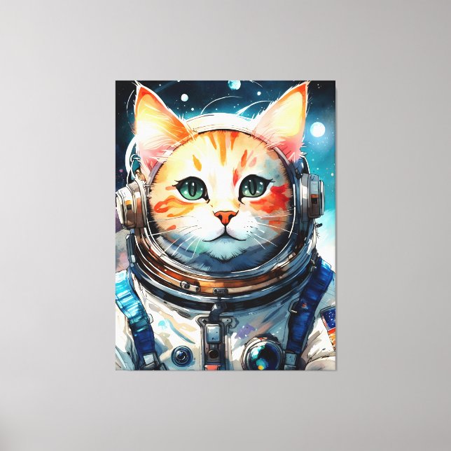 Astronautenkatze Leinwanddruck (Vorderseite)