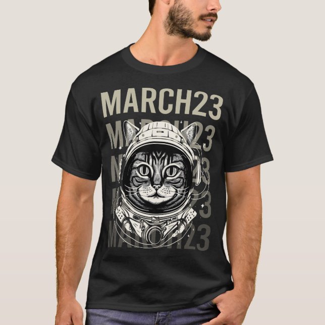 Astronautenkatze - März 23 23. T-Shirt (Vorderseite)