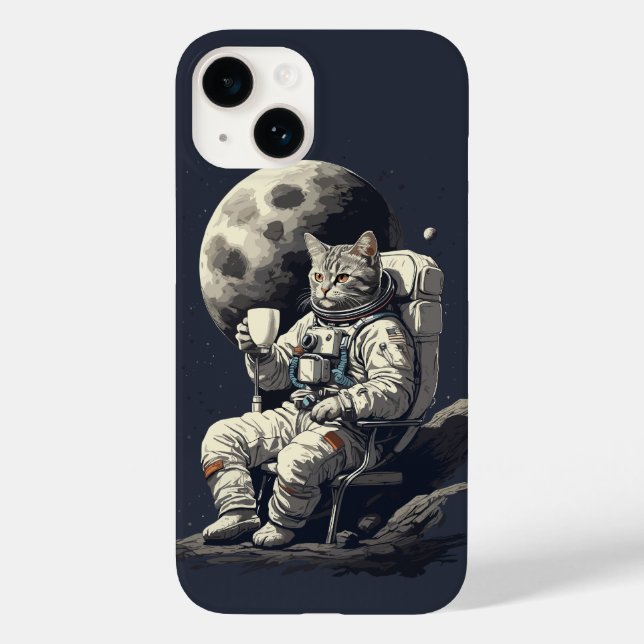 Astronautenkatze mit Kaffee-Cup Case-Mate iPhone 14 Hülle (Rückseite)