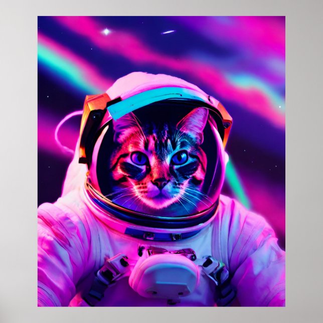 Astronautenkatze Poster (Vorne)
