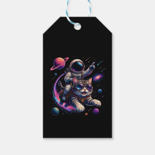 Astronautenkatze reist durch den Weltraum Geschenkanhänger