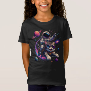 Astronautenkatze reist durch den Weltraum T-Shirt