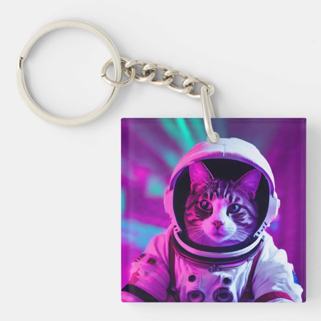 Astronautenkatze Schlüsselanhänger (Vorderseite)