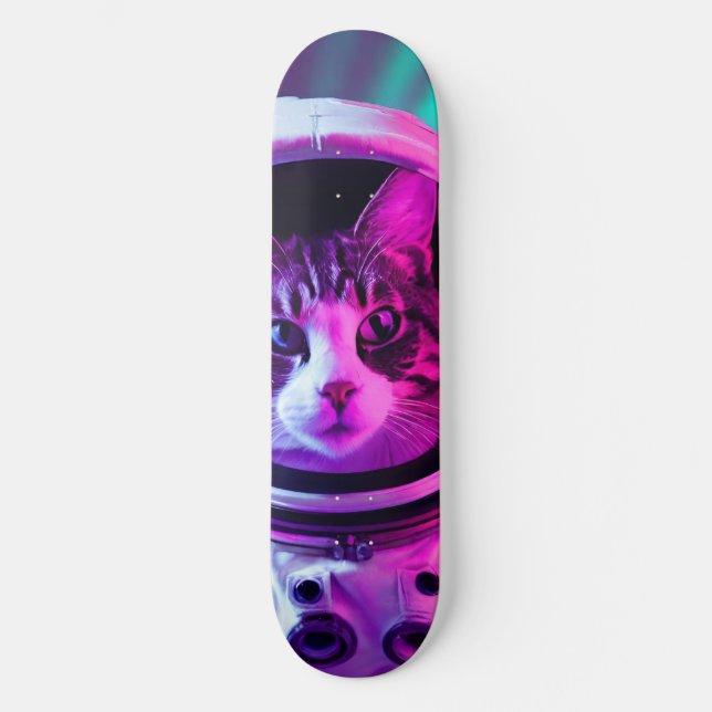 Astronautenkatze Skateboard (Vorderseite)