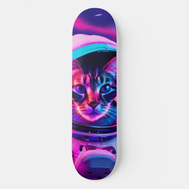 Astronautenkatze Skateboard (Vorderseite)