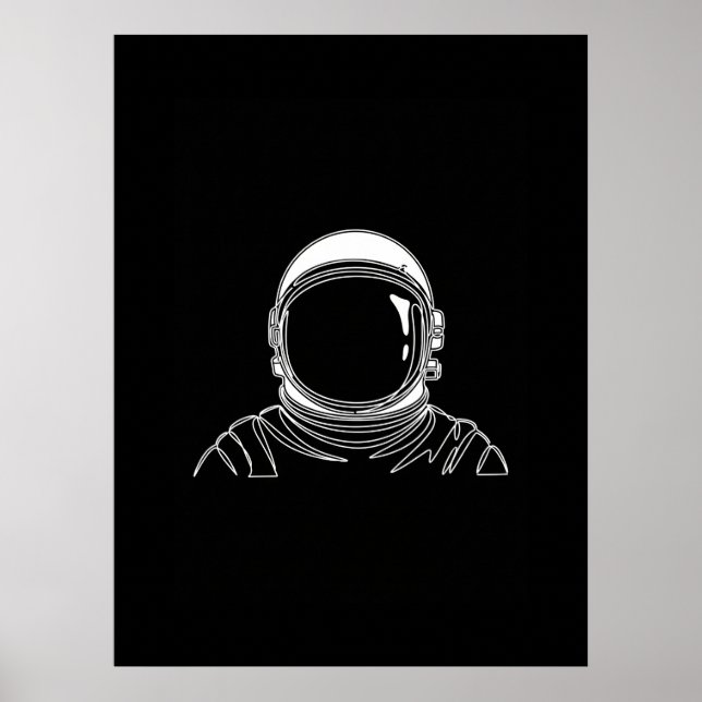 Astronautenkunst in einer Linie Poster (Vorne)