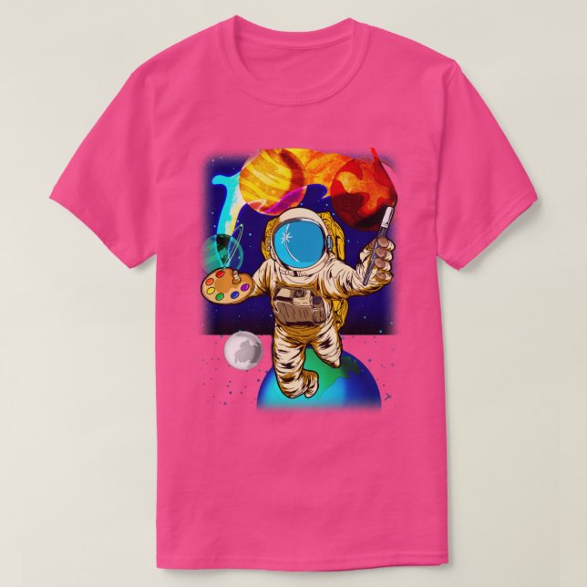 Astronautenkünstlerisches Maleruniversum G T-Shirt (Design vorne)