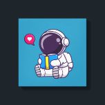 Astronautenlesbuch niedliche Kinder Leinwanddruck<br><div class="desc">Niedliche Kinder illustrieren einen Astronauten,  der ein Buch liest. Dieses niedliche,  bezaubernde Cartoon-Design ist perfekt für einen kleinen Sadet.</div>