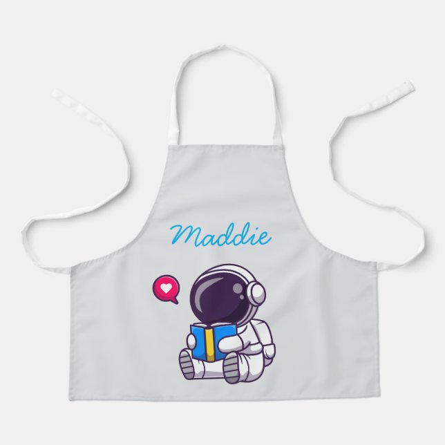 Astronautenlesbuch niedliche Kinder Schürze (Vorderseite)