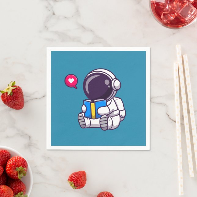 Astronautenlesbuch niedliche Kinder Serviette (Beispiel)