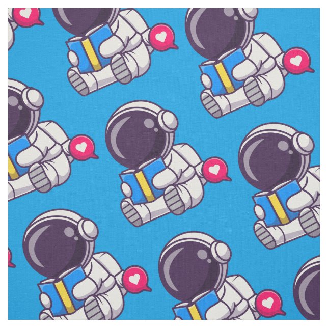 Astronautenlesbuch niedliche Kinder Stoff (Muster)