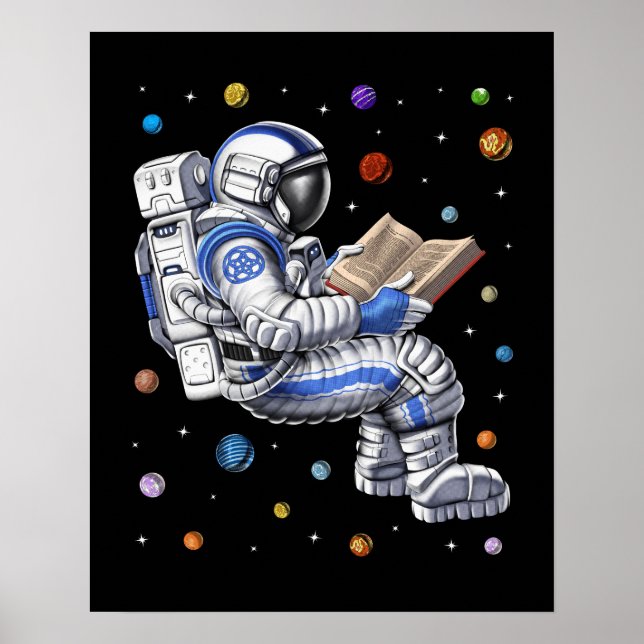 Astronautenlesbuch Poster (Vorne)
