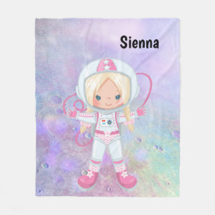 Astronautenmädchen Outer Space Fleecedecke
