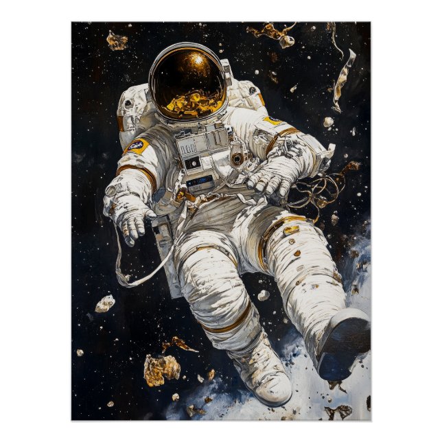 Astronautenmalerei Poster (Vorderseite)