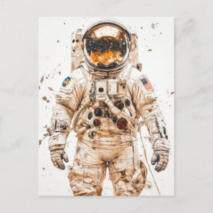 Astronautenmalerei Postkarte