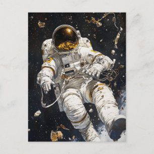 Astronautenmalerei Postkarte