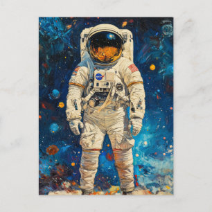 Astronautenmalerei Postkarte