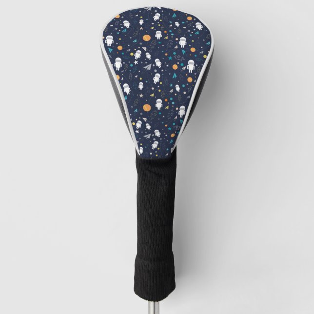 Astronautenmuster Golf Headcover (Vorderseite)